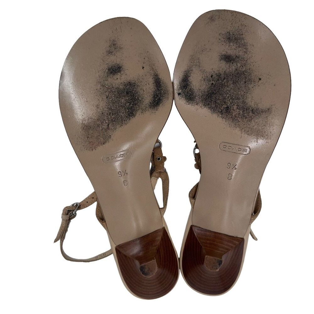 Coach Darla Suede Biscotto‎ Size 9.5 B Floral Kitten heel - Picture 7 of 10